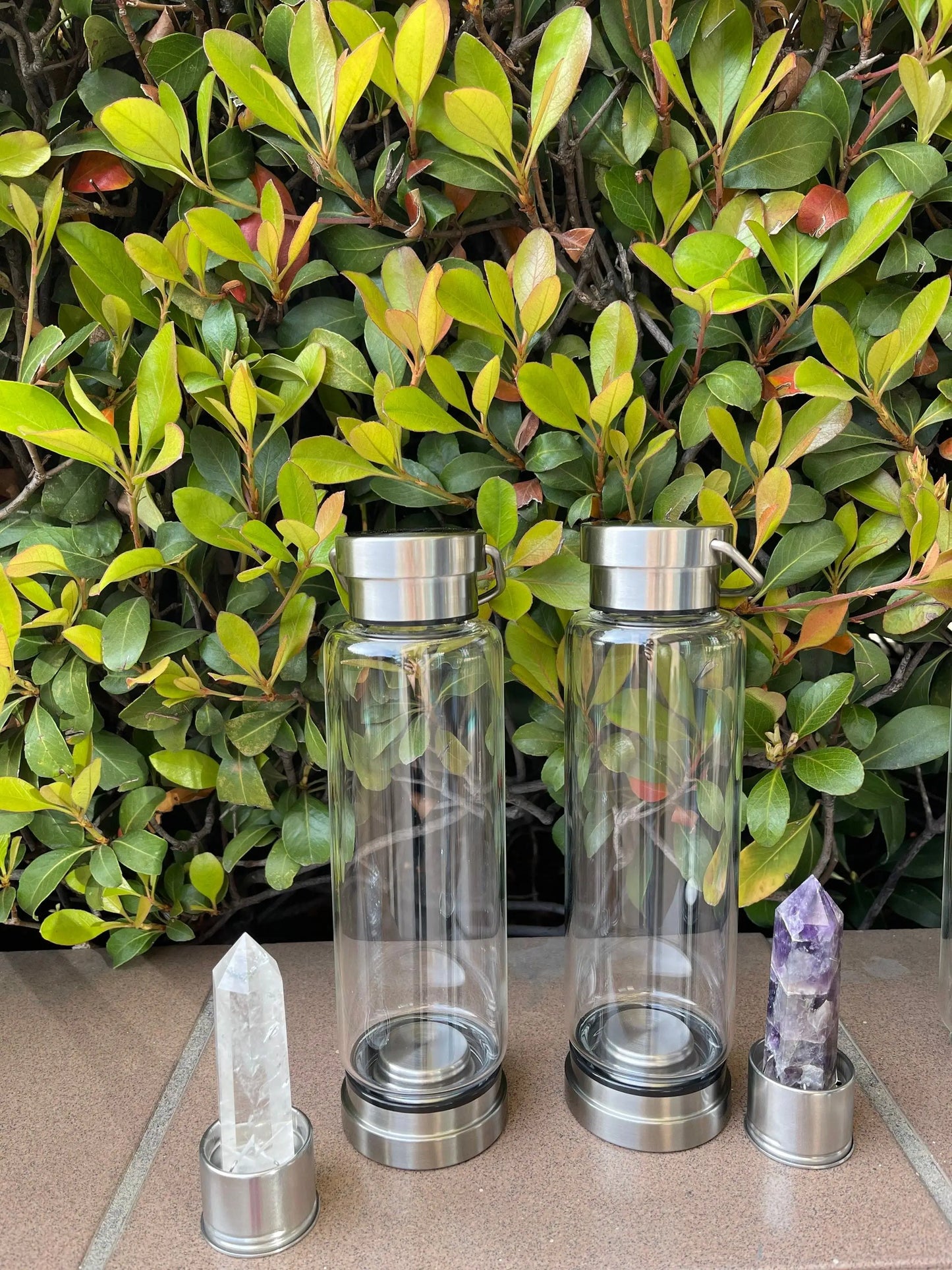 Rose Quartz - Crystal Water Bottle