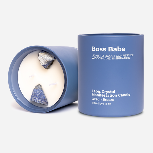 Jill & Ally - Boss Babe - Lapis Crystal Manifestation Candle