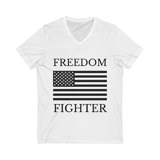 Freedom Fighter - Unisex Jersey Short Sleeve V-Neck Tee