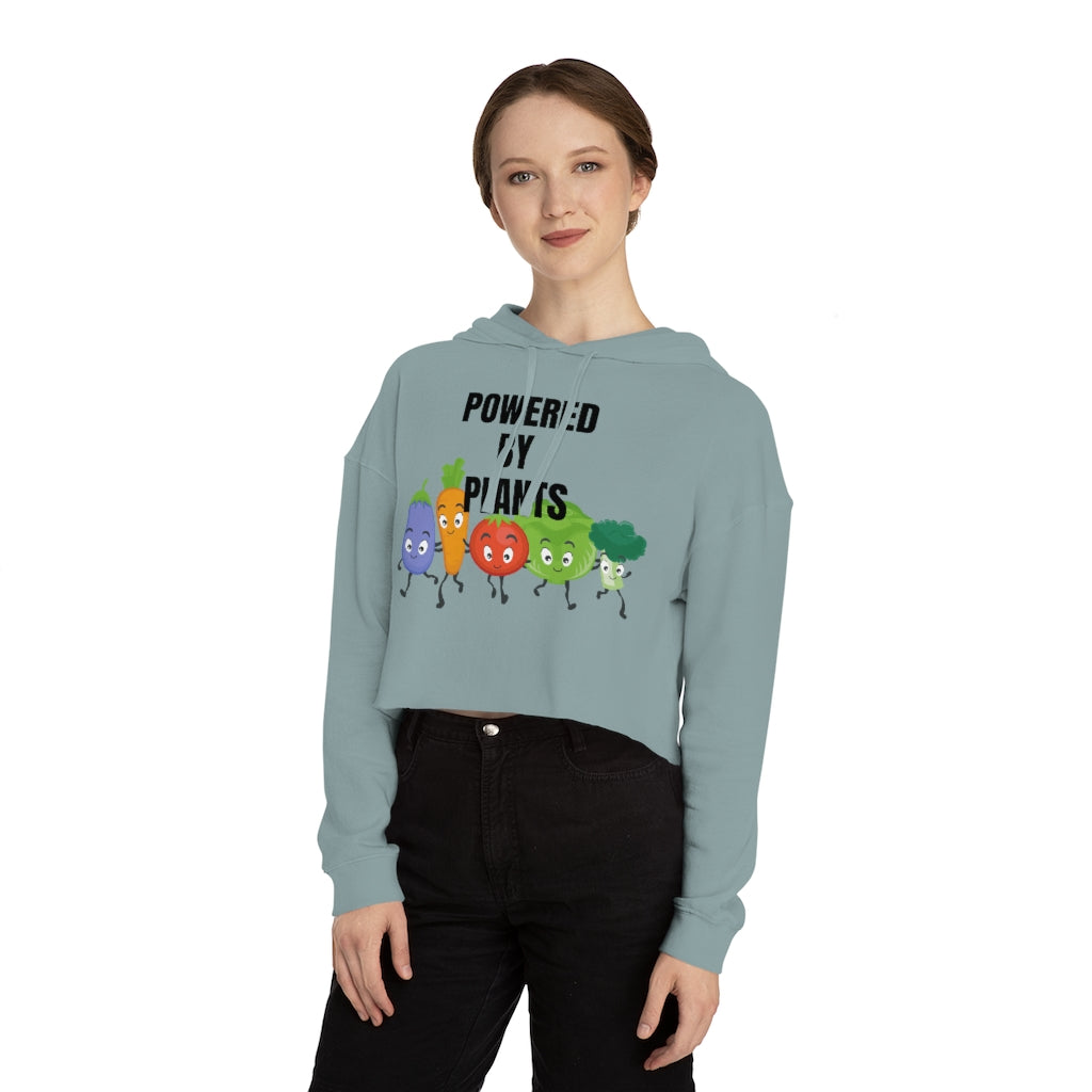 Powered By Plants - Women’s Cropped Hooded Sweatshirt