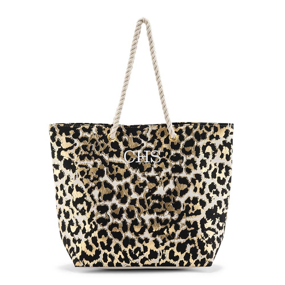 Weddingstar Inc. - Extra-Large Cotton Canvas Beach Tote Bag - Leopard –  Chubby Bunny Life