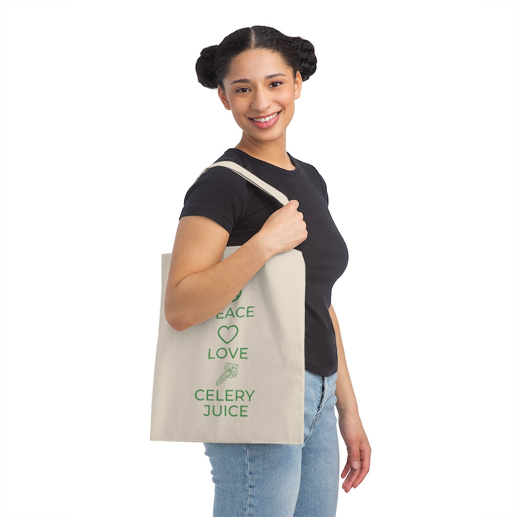 Peace Love Celery Juice Tote Bag